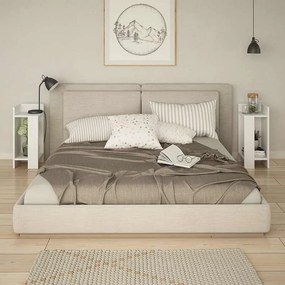 Κομοδίνο Immerse pakoworld σετ 2 τμχ. λευκό 27x25x60εκ