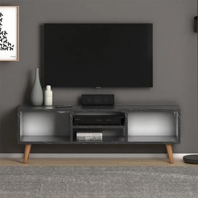 Έπιπλο τηλεόρασης Loren Megapap χρώμα ανθρακί εφέ μαρμάρου 120x30x40εκ.