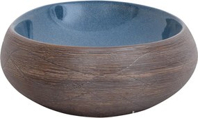vidaXL Νιπτήρας Οβάλ Καφέ και Μπλε 59 x 40 x 15 εκ. Κεραμικός