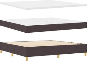 vidaXL LED Κρεβάτι με βάθρο Σκούρο Καφέ 200 x 200 cm ύφασμα