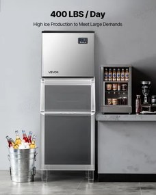 VEVOR Commercial Ice Maker Machine - Head 400 lbs/Day Self-Cleaning Ice Machine