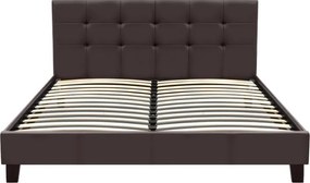 Κρεβάτι Sissy Megapap από τεχνόδερμα χρώμα καφέ 160x200εκ.