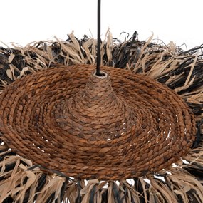 ΦΩΤΙΣΤΙΚΟ ΟΡΟΦΗΣ ORDEM HM4715 ΚΑΠΕΛΟ ΙΝΕΣ SISAL &amp; ΜΠΑΝΑΝΑΣ-ΜΑΥΡΟ &amp; ΦΥΣΙΚΟ Φ75εκ