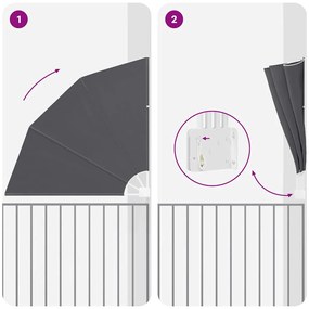 vidaXL Αδιάφανο σκίαστρο μπαλκονιού Μαύρο 160 x 160 cm ύφασμα
