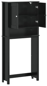 vidaXL Ντουλάπι Πλυντηρίου BERG Μαύρο 76x27x164,5 εκ. από Μασίφ Ξύλο