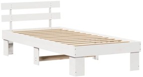 vidaXL Σκελετός Κρεβατιού Λευκό 90 x 190 cm Μασίφ ξύλο πεύκου