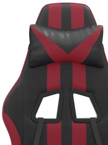 Καρέκλα Gaming Περιστρ. Υποπόδιο Μαύρο/Μπορντό Συνθετικό Δέρμα - Κόκκινο