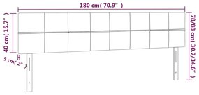 Κεφαλάρι Κρεβατιού LED Ροζ 180x5x78/88 εκ. Βελούδινο - Ροζ
