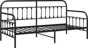 vidaXL Σκελετός κρεβατιού ημέρας Μαύρο 90 x 190 cm