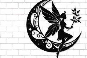 Intra απο ξύλο plywood  Χρώμα wenge 3mm-4mm πάχος - Fairy and Moon Wall Art Δίασταση 40x50 cm INTRAFABR-94768509