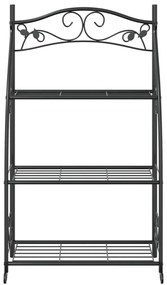 vidaXL Βάση για Λουλούδια Μαύρη 56 x 30 x 96 εκ. Ατσάλινη