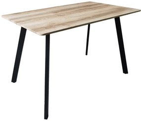 Τραπέζι Squaro pakoworld sonoma mdf με μαύρα μεταλλικά πόδια 120x70x75εκ