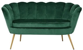 Καναπές 2Θέσιος Coquille HM8627.03 Dark Green 130x77x83εκ. Βελούδο