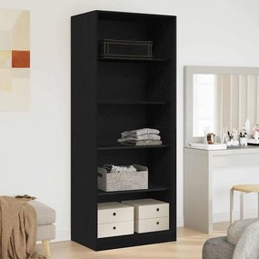 vidaXL Μαύρη Δρύινη Ντουλάπα 80 x 50 x 200 εκ. - Από ξύλο