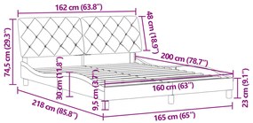 ΠΛΑΙΣΙΟ ΚΡΕΒΑΤΙΟΥ ΜΕ ΚΕΦΑΛΑΡΙ ΑΝ. ΓΚΡΙ 160X200 ΕΚ. ΒΕΛΟΥΔΙΝΟ 3207929