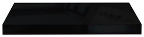 Ράφια Τοίχου Γυαλιστερά Μαύρα 4 Τεμάχια 50x23x3,8 εκ. MDF - Μαύρο
