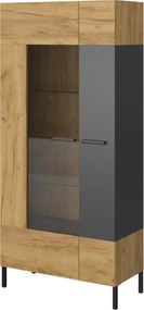 Βιτρίνα Santes Χρυσό Δρυς-Γραφίτης 90x42x197.5cm