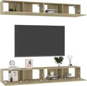 vidaXL Έπιπλα Τηλεόρασης 4 τεμ. Sonoma Δρυς 100x30x30 εκ. Επεξ. Ξύλο