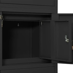 vidaXL Ντουλάπα Γραφείου Ανθρακί 90 x 40 x 180 εκ. Ατσάλινη