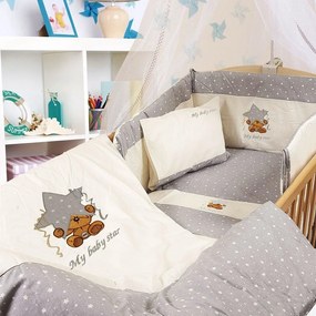 Πάπλωμα Βρεφικό Αστέρι 129 Ecru-Grey DimCol 100x140cm 100% Cotton