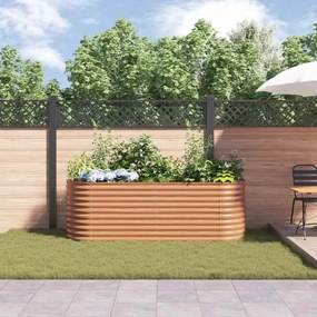 vidaXL Ανεβασμένο Κρεβάτι Καφέ 240 x 80 x 81 cm Ατσάλι