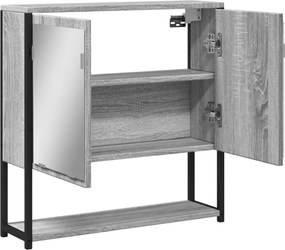 vidaXL Καθρέφτης Μπάνιου Ντουλάπι Γκρι Sonoma 60x16x60 εκ Επεξ. Ξύλο