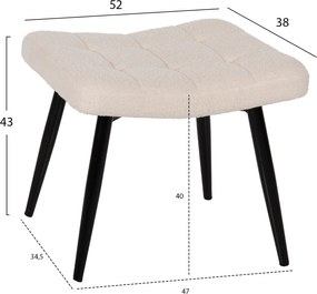 ΠΟΛΥΘΡΟΝΑ ΜΠΕΡΖΕΡΑ CRAWLEY ΜΕ ΥΠΟΠΟΔΙΟ HM8918.25 ΥΦΑΣΜΑ ΜΠΟΥΚΛΕ ΛΕΥΚΟ 70x74x105Y εκ.