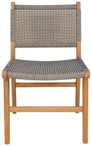 Καρέκλα Darien σκελετός teak ξύλο σε φυσική απόχρωση και κρέμ-μαύρο σχοινί 52x62x86εκ 52x62x86 εκ.