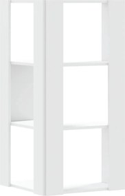 vidaXL Βιβλιοθήκη Γωνιακή 3 Επ. Λευκή 50x50x102εκ Επεξ. Ξύλο