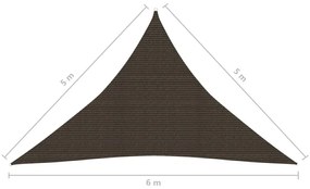 Πανί Σκίασης Καφέ 5 x 5 x 6 μ. από HDPE 160 γρ./μ² - Καφέ