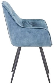 Πολυθρόνα Τραπεζαρίας 016 Fylliana Πετρόλ Βελούδο με Μεταλλικά πόδια 2αδα 59x58x88 εκ.