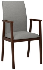 Καρέκλα Victorville 336, Καρυδί, Γκρι, 91x43x40cm, 7 kg, Ταπισερί, Ξύλινα, Μπράτσα, Ξύλο: Σημύδα | Epipla1.gr