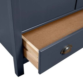 vidaXL Ντουλάπα Hill Τρίφυλλη Γκρι 127x50x170 εκ. Μασίφ Ξύλο Πεύκου