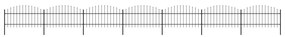 vidaXL Κάγκελα Περίφραξης με Λόγχες Μαύρα (1-1,25) x 11,9 μ. Ατσάλινα