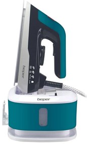 Σίδερο Beper P204CAL200, 2250W, Κεραμική πλάκα, Θερμοστάτης, Φίλτρο, Συνεχής κύκλος, Λευκό/Μπλε-Πράσινο
