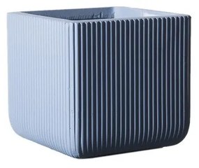 Supergreens Γλάστρα Πήλινη Τετράγωνη ''Stripe'' Μπλε M 31x31x28 εκ.