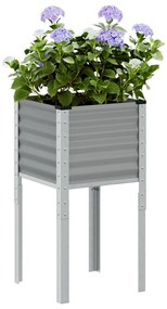 Ζαρντινιέρα Κήπου Γκρι 45x45x88 εκ. από Ατσάλι