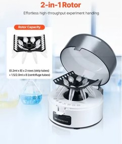 VEVOR Mini Centrifuge Machine 0.2/1.5/2ml Fixed Speed 7000rpm with 2-in-1 Rotor
