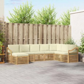 vidaXL Σειρά Καναπέ Εξωτερικού 8 pcs Λευκό και Κρεμ