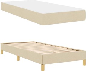 vidaXL Κρεβάτι με ελατήρια με στρώμα Κρεμ 100 x 200 cm ύφασμα