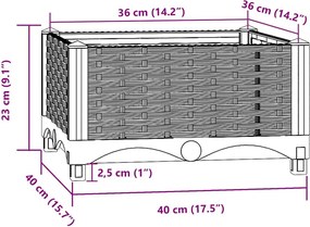 vidaXL Ζαρντινιέρα 40 x 40 x 23 εκ. από Πολυπροπυλένιο