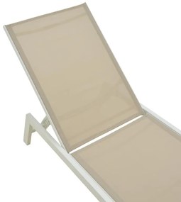 Ξαπλώστρα Boka Λευκό Αλουμίνιο με Μπέζ Textilene 60x192x31εκ. 60x192x31 εκ.