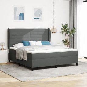 vidaXL Κρεβάτι με Στρώμα Γκρι 180x200 εκ, Υλικό