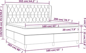 vidaXL Κρεβάτι Boxspring με Στρώμα Αν. Πράσινο 160x200εκ Υφασμάτινο