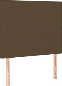vidaXL Κρεβάτι Boxspring με Στρώμα Σκούρο Καφέ 80x200 εκ. Υφασμάτινο