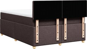 vidaXL Κρεβάτι Boxspring με Στρώμα Σκούρο Καφέ 140x190 εκ. Υφασμάτινο