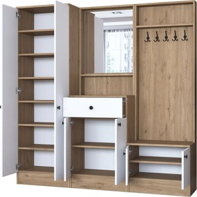 Έπιπλο Εισόδου Καρυδιά / Λευκό P6 179,4x37,3x182,8