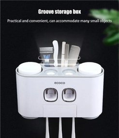 ECOCO Διανεμητής οδοντόκρεμας με βάσεις οδοντόβουρτσας και ποτήρια E1802