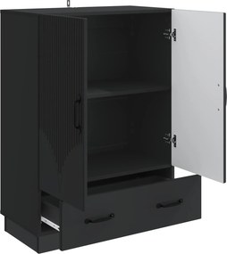 vidaXL Πλαϊνό γραφείο Μαύρο 66 x 34,5 x 92 εκ. Επεξεργασμένο Ξύλο