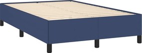 vidaXL Κρεβάτι Boxspring με Στρώμα Μπλε 120x190 εκ. Υφασμάτινο